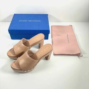 NIB Stuart Weitzman Pearl Clog 85 Sandal in Adobe - Size 11 B